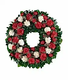 name: Red & White Wreath